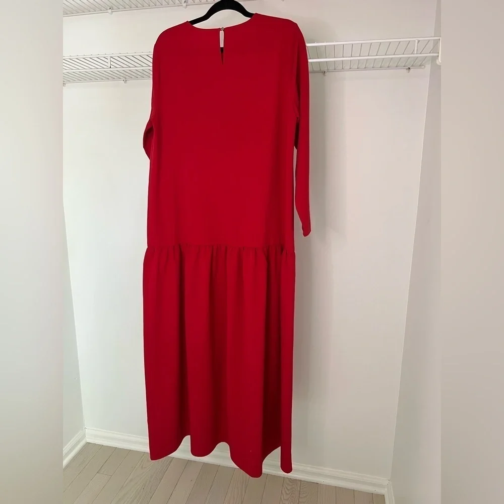 Misook Embroidered Floral Drop Waist Maxi Dress